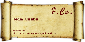 Heim Csaba névjegykártya