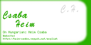 csaba heim business card